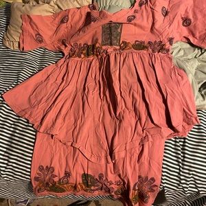 Pink hand Painted dress